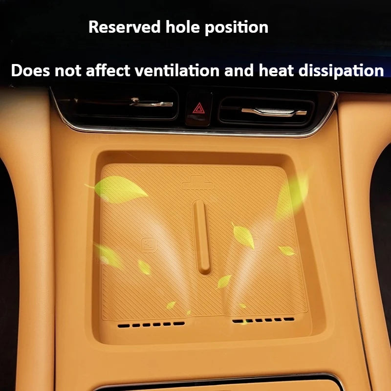 Car Center Control Wireless Charging Silicone Pad Protective Cover Tray Car Interior Accessories For AITO 8 M8 SERES 7 2025 — view 3