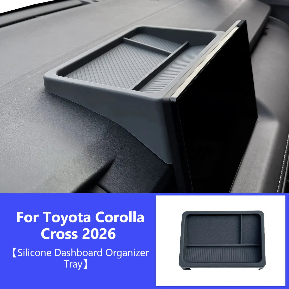 Car Dashboard 10.5inch Navigation Screen Rear Storage Box for Toyota Corolla Cross 2026 Silicone Organizer Tray Car Accessories — view 1