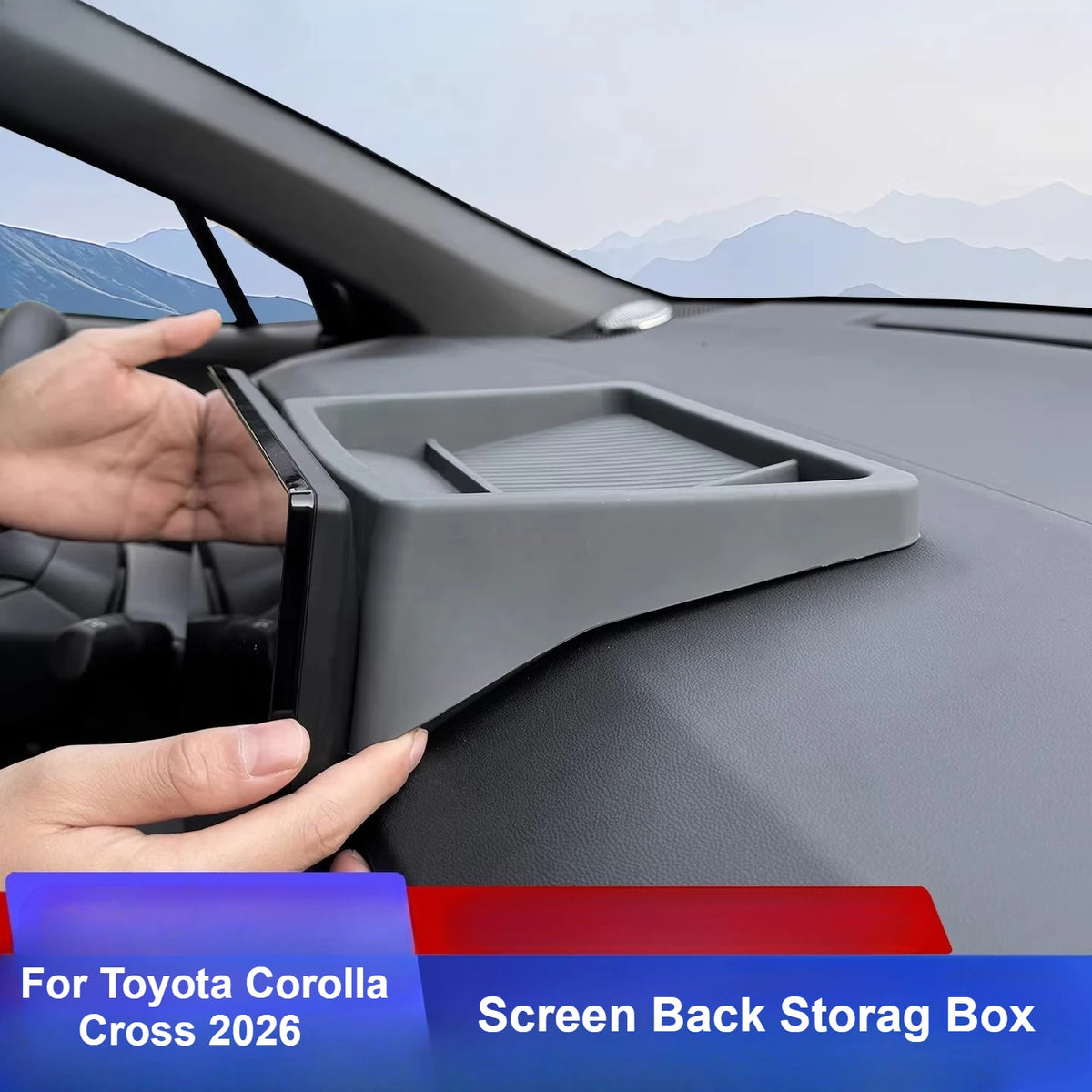 Car Dashboard 10.5inch Navigation Screen Rear Storage Box for Toyota Corolla Cross 2026 Silicone Organizer Tray Car Accessories — view 2