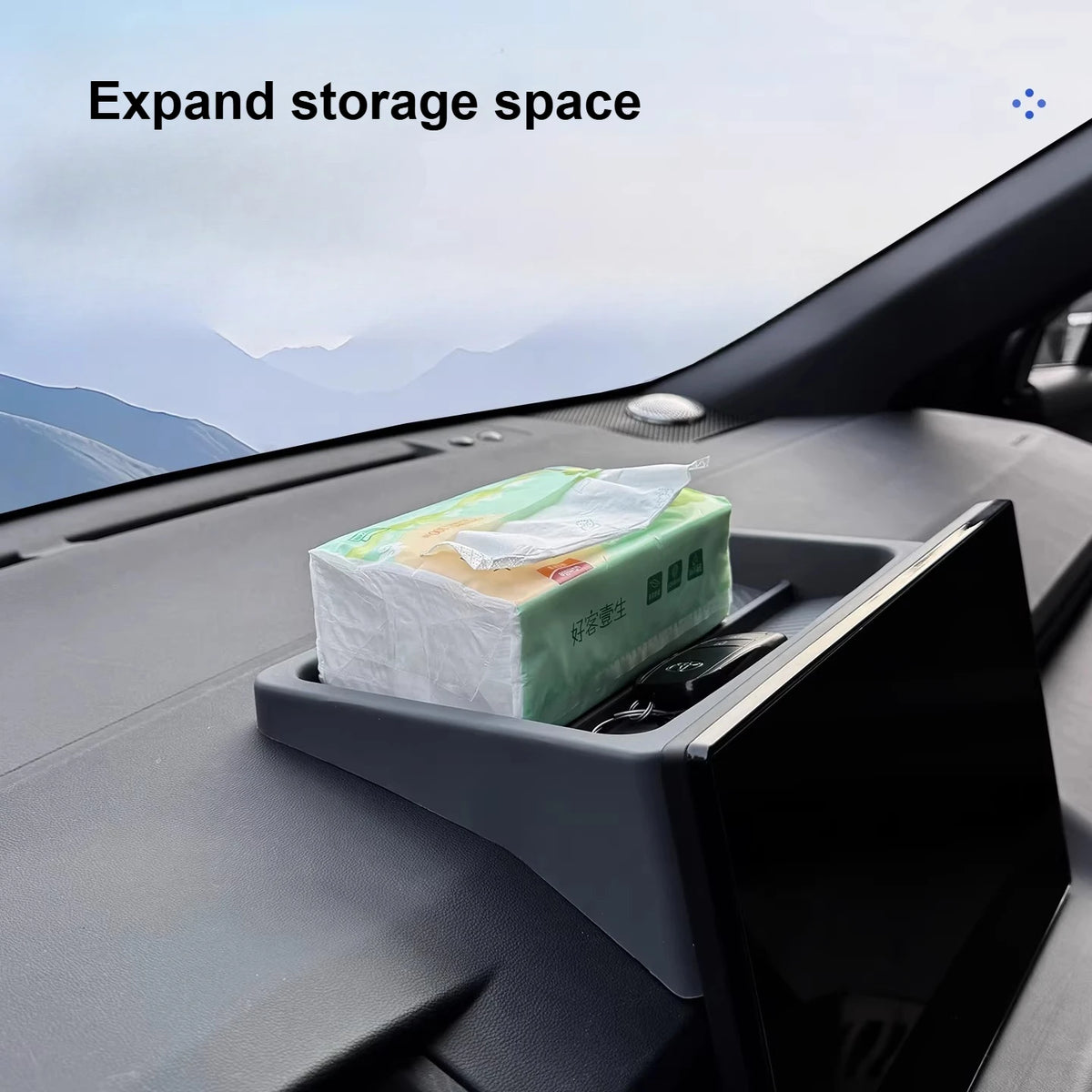 Car Dashboard 10.5inch Navigation Screen Rear Storage Box for Toyota Corolla Cross 2026 Silicone Organizer Tray Car Accessories — view 3