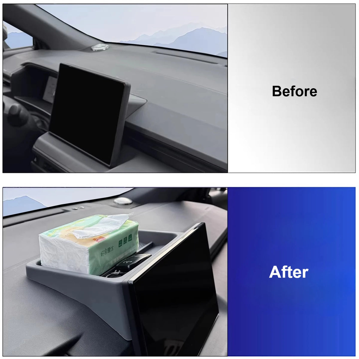 Car Dashboard 10.5inch Navigation Screen Rear Storage Box for Toyota Corolla Cross 2026 Silicone Organizer Tray Car Accessories — view 4