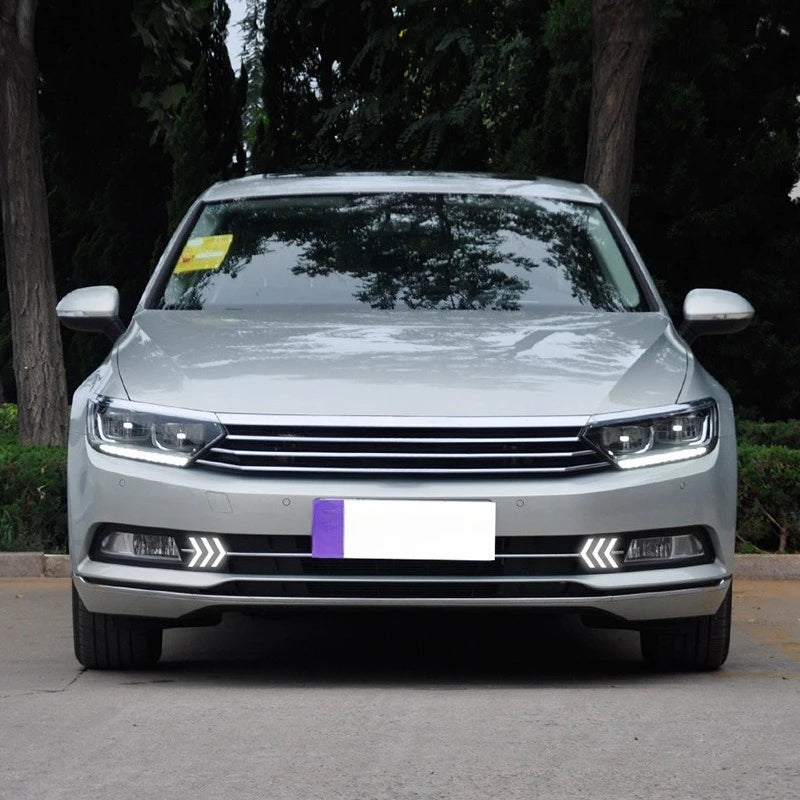 Car Daytime Running Lights Front Fog Light Yellow Streamer Steering DRL 12V Daylights For VW Volkswagen Passat B8 2017 2018 2019 — view 5