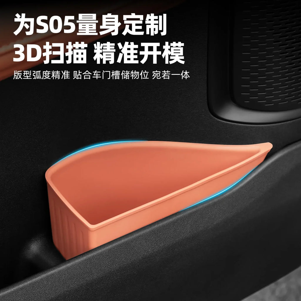 Car Door Umbrella Trash Can Umbrella Storage Box Silicone Waterproof Storage Organizer Tidying For Changan Deepal S05 2024-2026 — view 4