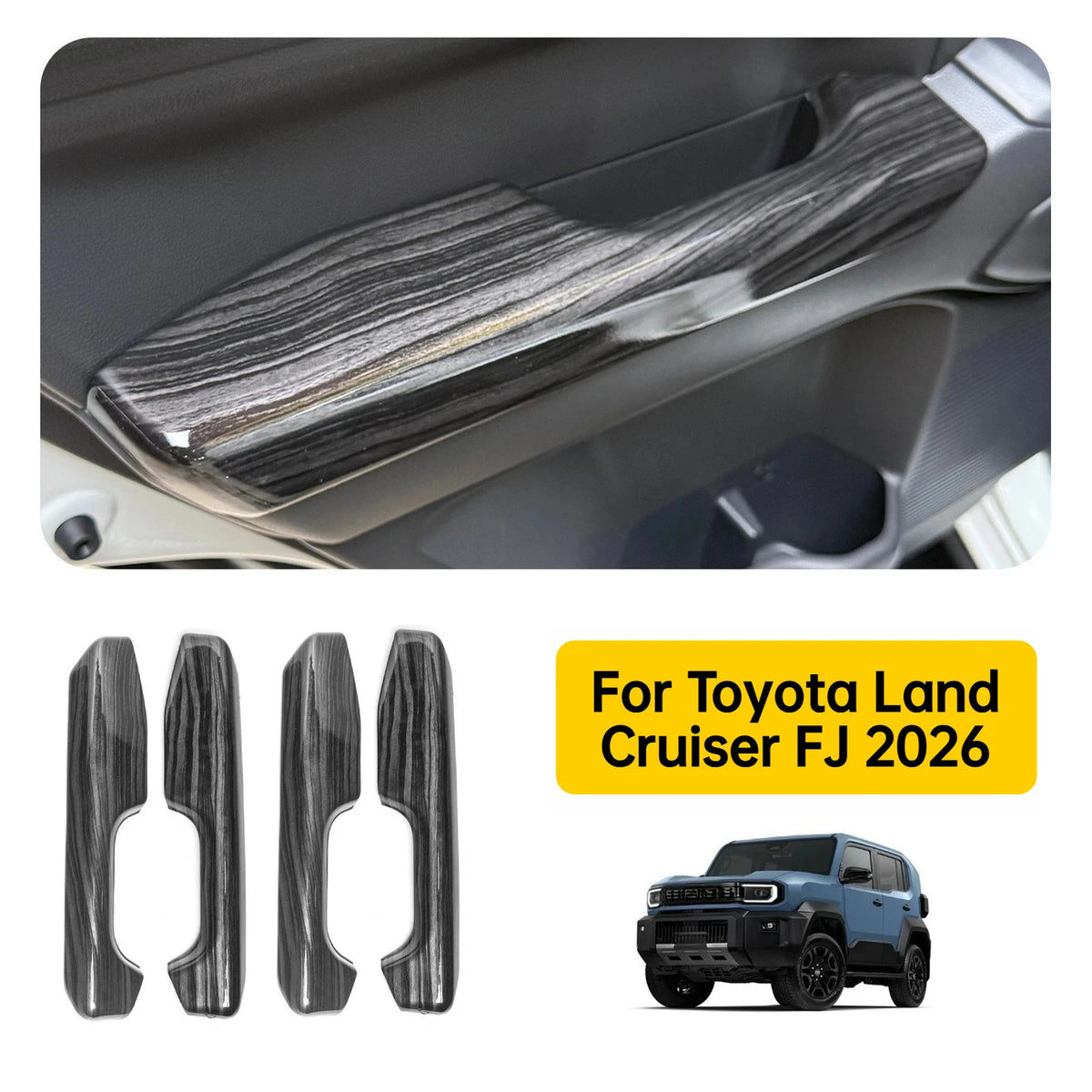 Car Four-door Armrest Decorative Frame Door Handle Trim Cover Interior Styling Modification For Toyota Land Cruiser FJ 2026 — view 1