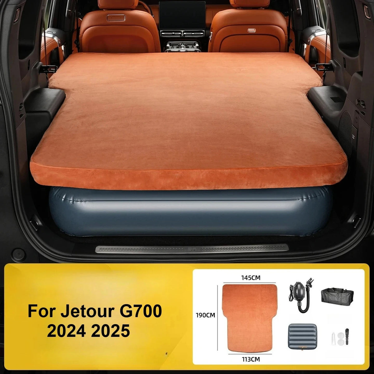 Car Inflatable Mattress For Jetour G700 2025 2026 Suede Trunk Inflatable Sleeping Pad Outdoor Camping Car Travel Bed Accessories — view 1