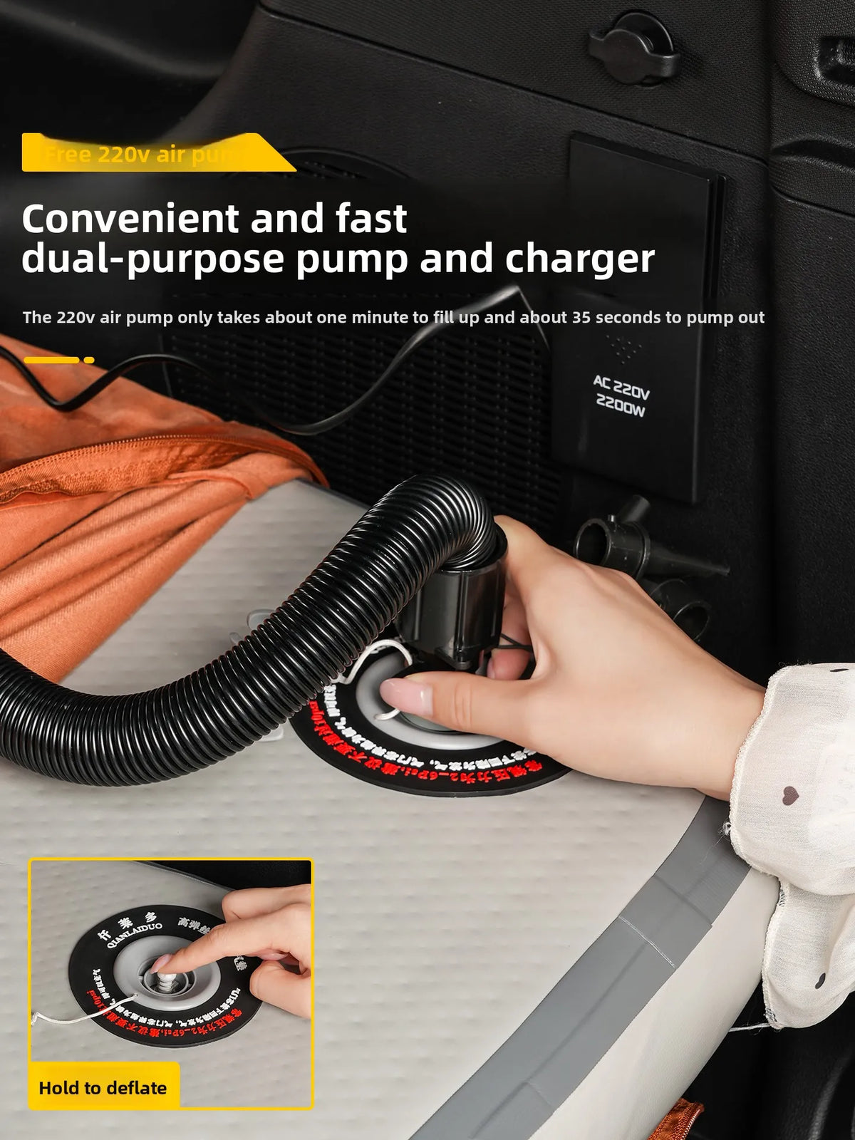 Car Inflatable Mattress For Jetour G700 2025 2026 Suede Trunk Inflatable Sleeping Pad Outdoor Camping Car Travel Bed Accessories — view 5