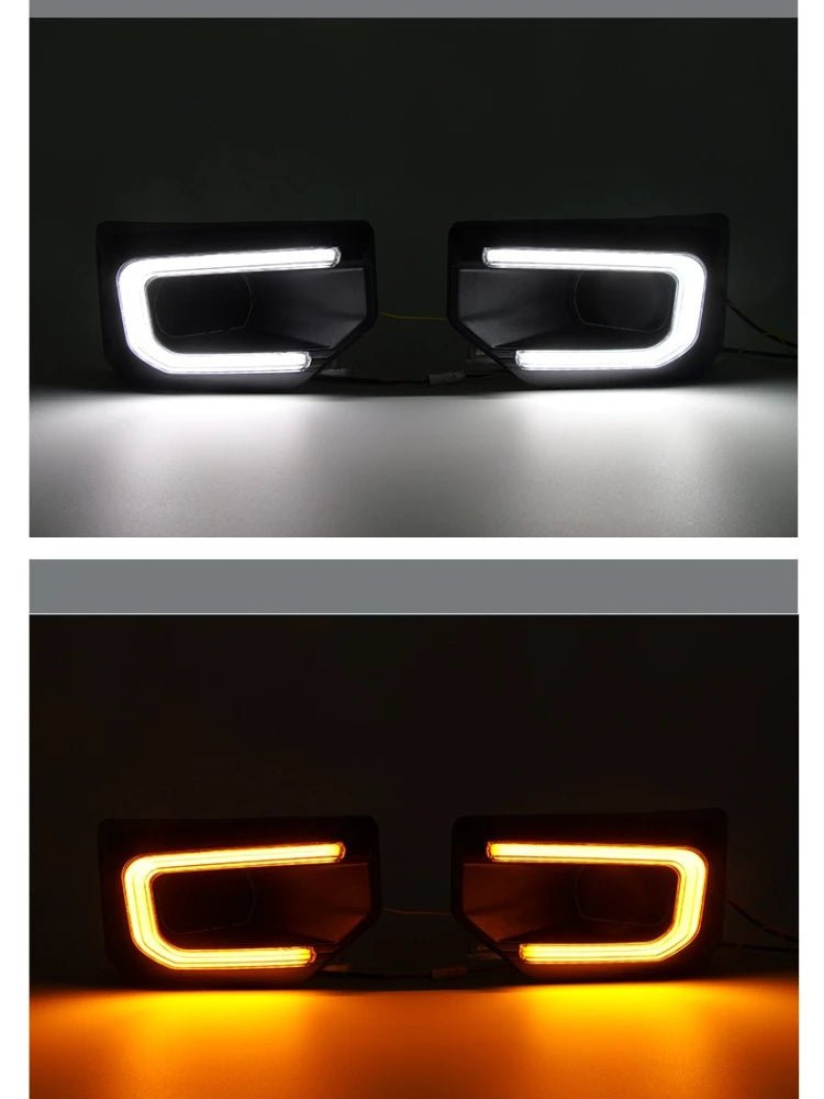 Car Led Daytime Running Light DRL Dynamic Turn Signal Lamp Front Bumper Fog Lamp Daylights For Mitsubishi Triton L200 2024 2025 — view 5