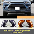 Car LED Daytime Running Lights DRL Front Bumper Fog Lamps Modified Turn Signal Daylights for Toyota Grand Highlander 2024 2025 — view 1