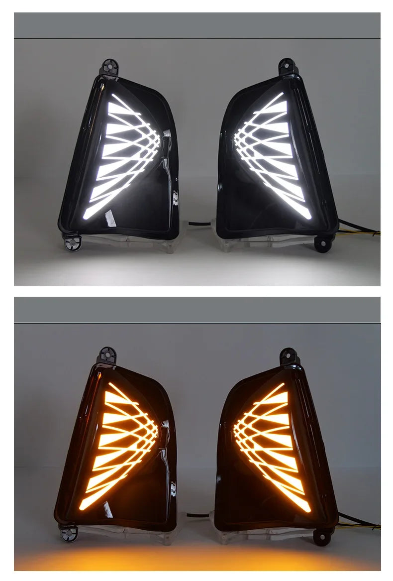 Car LED Daytime Running Lights Dynamic Yellow Turn Signals Front Fog Lamp Modified 12V Daylights For Toyota Prius 2016-2018 — view 5