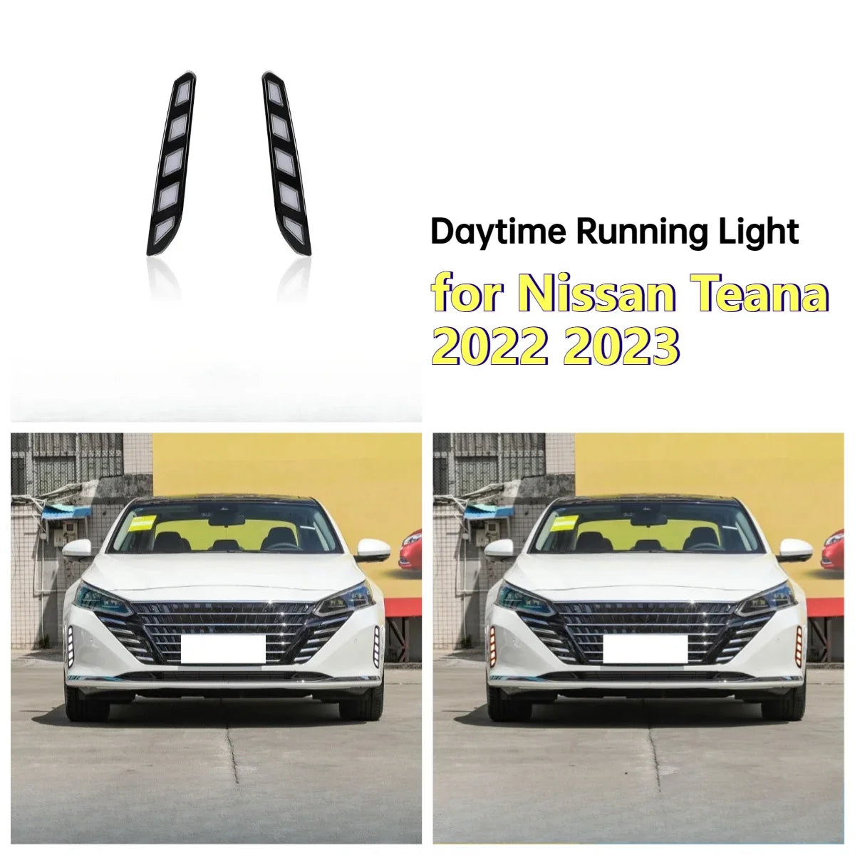 Car Led Daytime Running Lights for Nissan Teana 2022 2023 with Dynamic Turn Signal DRL Front Bumper Fog Lamp Modified Daylight — view 1