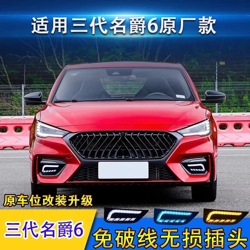 Car Led Daytime Running Lights Front Bumper Fog Light Modified Dynamic Turn Signal Daylights For 3rd Generation MG MG6 2020-2022 — view 4