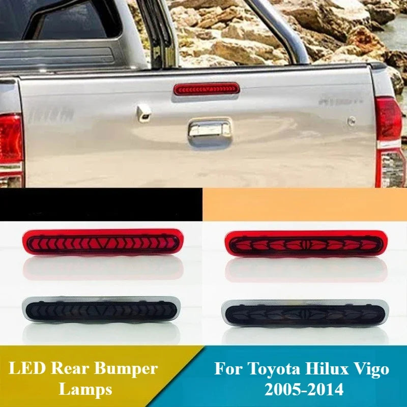 Car LED High Brake Light DRL Dynamic Turn Signal Modification Rear Tailgate Lamp Reflector For Toyota Hilux Vigo 2005-2014 — view 1