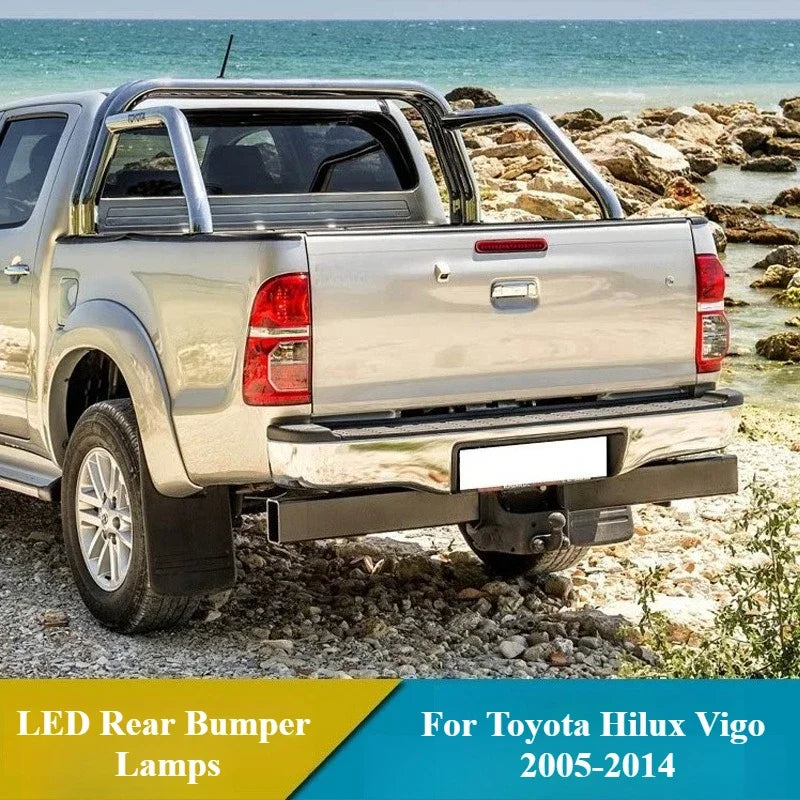Car LED High Brake Light DRL Dynamic Turn Signal Modification Rear Tailgate Lamp Reflector For Toyota Hilux Vigo 2005-2014 — view 4