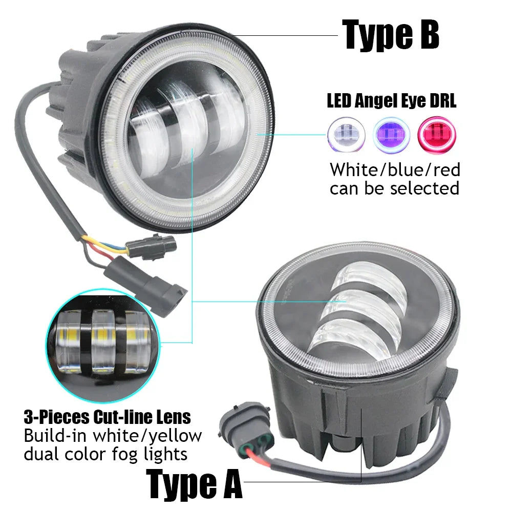 Car Led PTF Fog Lights Assembly for Nissan Pulsar SSS NB17 Tiida C12 2013 2014 2015 2016 Angel Eyes Front Bumper DRL Accessories — view 2