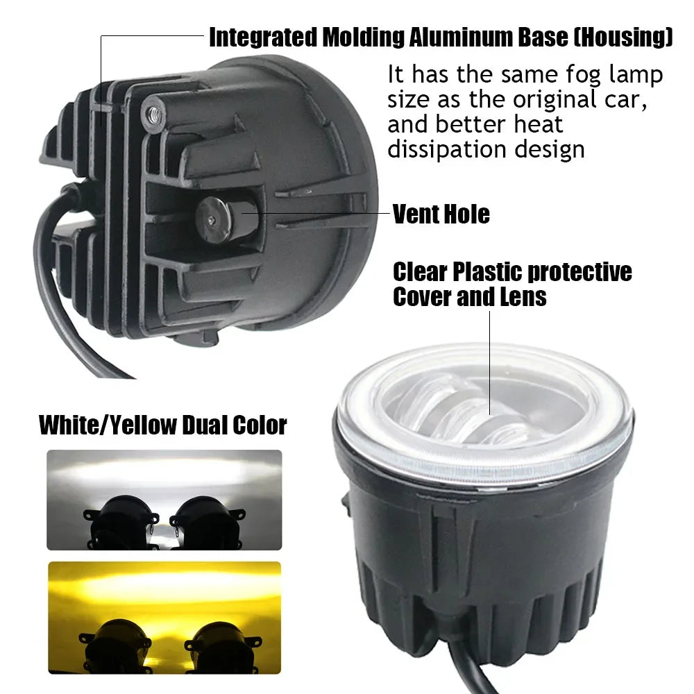 Car Led PTF Fog Lights Assembly for Nissan Pulsar SSS NB17 Tiida C12 2013 2014 2015 2016 Angel Eyes Front Bumper DRL Accessories — view 3