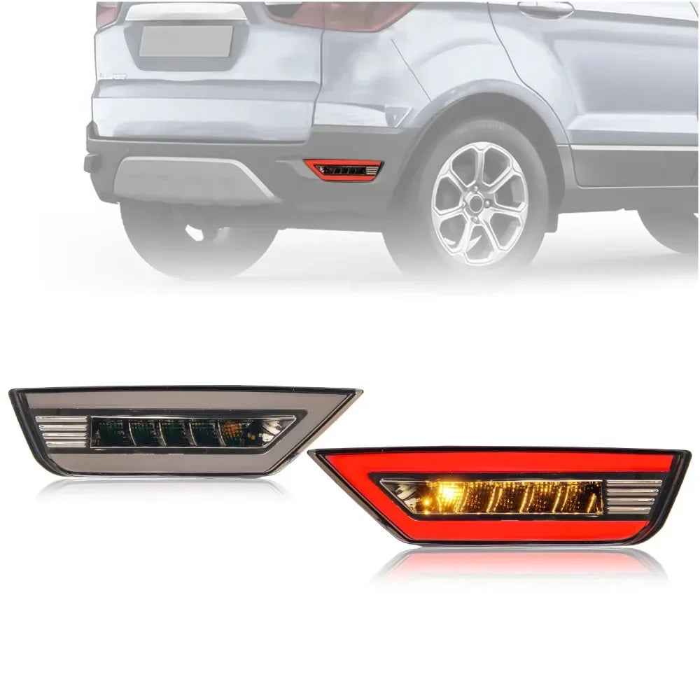 Car Led Rear Bumper Light Reflector Driving Brake Light Rear Fog lamp Modified Yellow Turn Signal for Ford Ecosport 2014-2019 — view 1