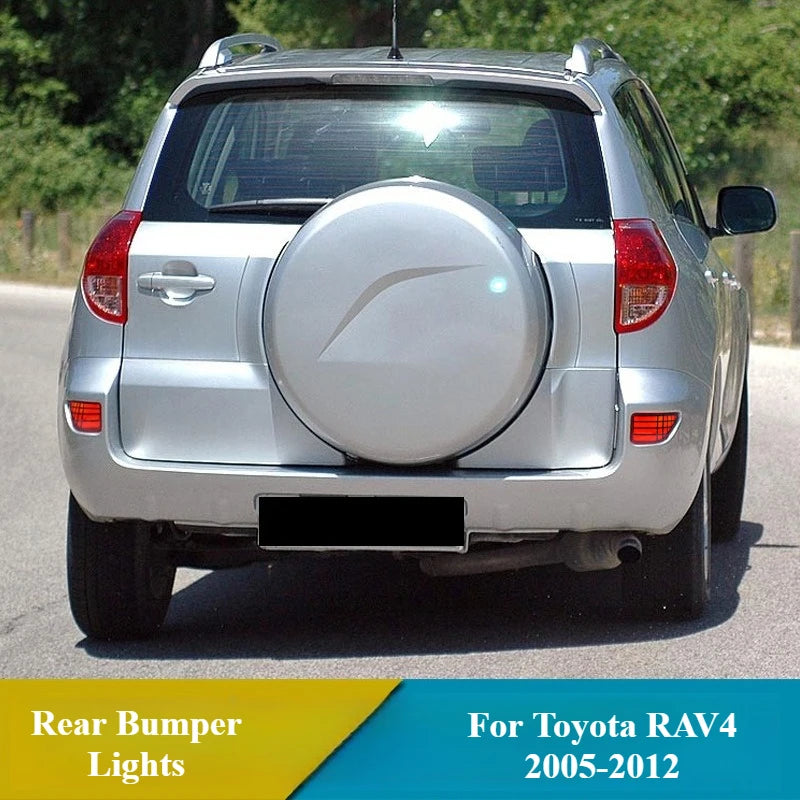 Car Led Rear Bumper Light Reflector Driving Brake Lights DRL Dynamic Turn Signals For Toyota RAV4 2005-2012 Imported Version — view 3