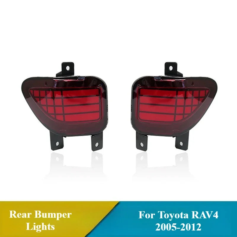 Car Led Rear Bumper Light Reflector Driving Brake Lights DRL Dynamic Turn Signals For Toyota RAV4 2005-2012 Imported Version — view 6