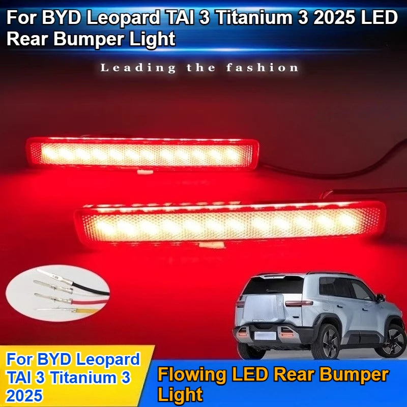 Car LED Rear Bumper Light Reflector Modification Brake Light Navigation Lights For BYD Leopard TAI 3 / Denza B3‌ 2025 2026 — view 2