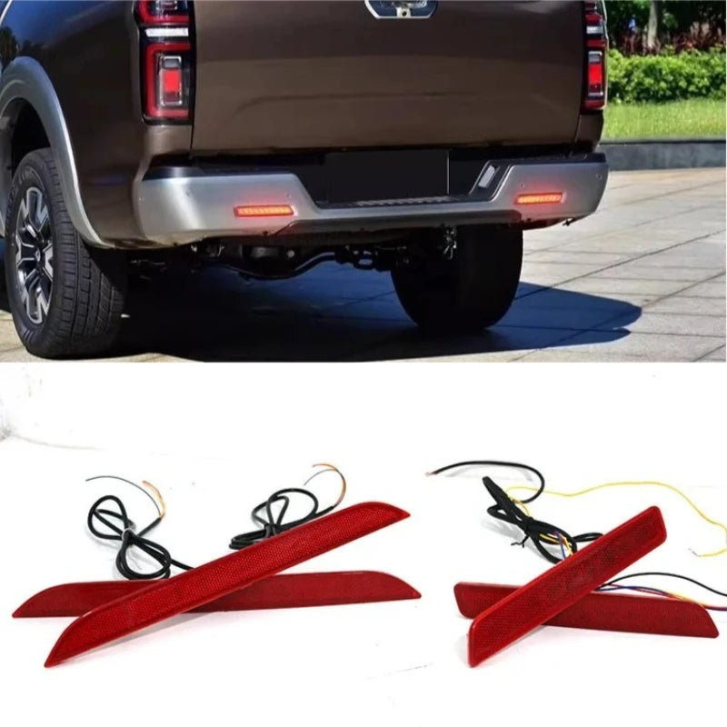 Car Led Rear Bumper Reflector Light DRL Dynamic Turn Signal Driving Brake Lights Warning Lamp For GWM Poer 2022 2023 2024 — view 1