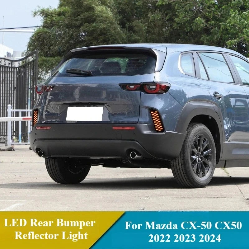 Car LED Rear Bumper Reflector Light For Mazda CX-50 CX50 2022 2023 2024 12V DRL Fog Lamp Brake Light with Dynamic Turn Signal — view 2