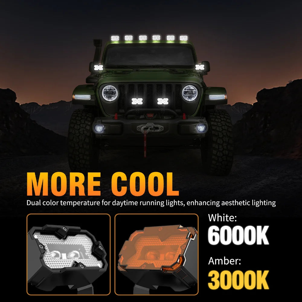 Car LED Spotlight External Headlights Super Bright Searchlight Motorcycle Auxiliary Lights Fog Lamp Off-road Vehicle Roof Light — view 2