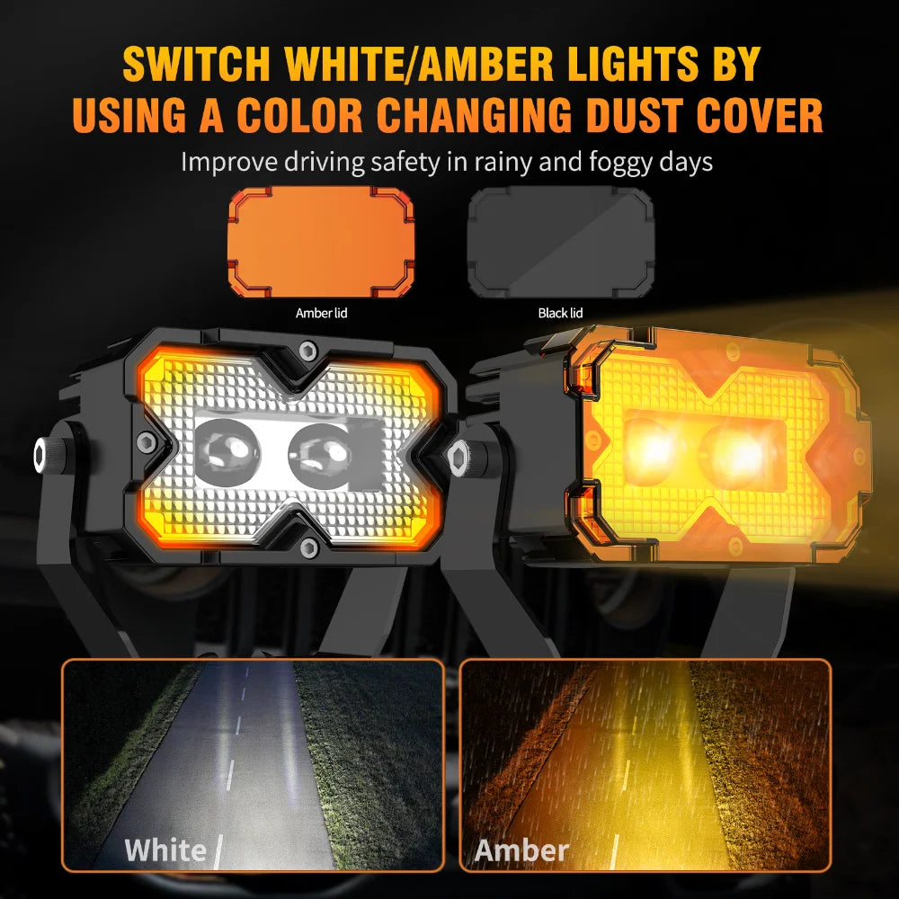 Car LED Spotlight External Headlights Super Bright Searchlight Motorcycle Auxiliary Lights Fog Lamp Off-road Vehicle Roof Light — view 4