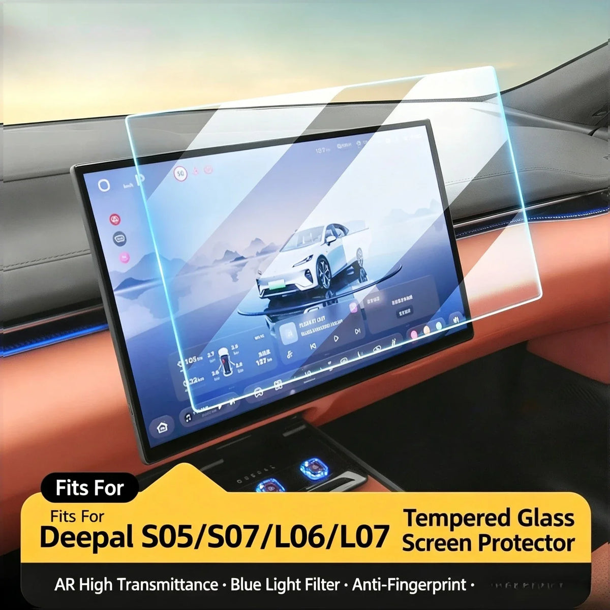Car Navigation Instrument Screen Tempered Film High Definition Film Protection Accessories For Changan Deepal S05/S07 2026 — view 2