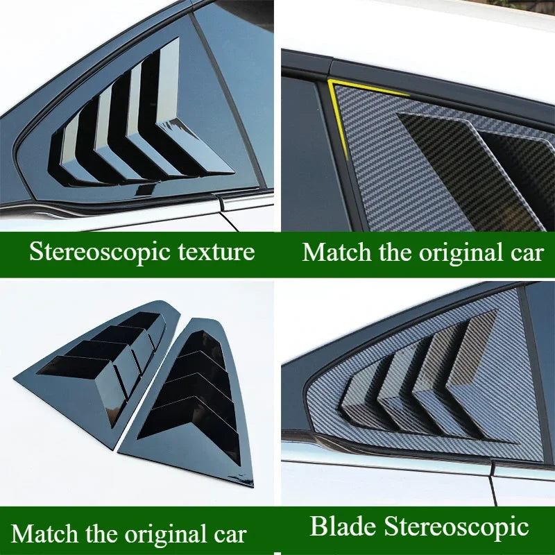 Car Rear Side Triangle Window Louver Decorative Trim Strip Shutter Blind Shades Cover Trim Sticker For Mazda 6e EZ6 2024 2025 — view 1