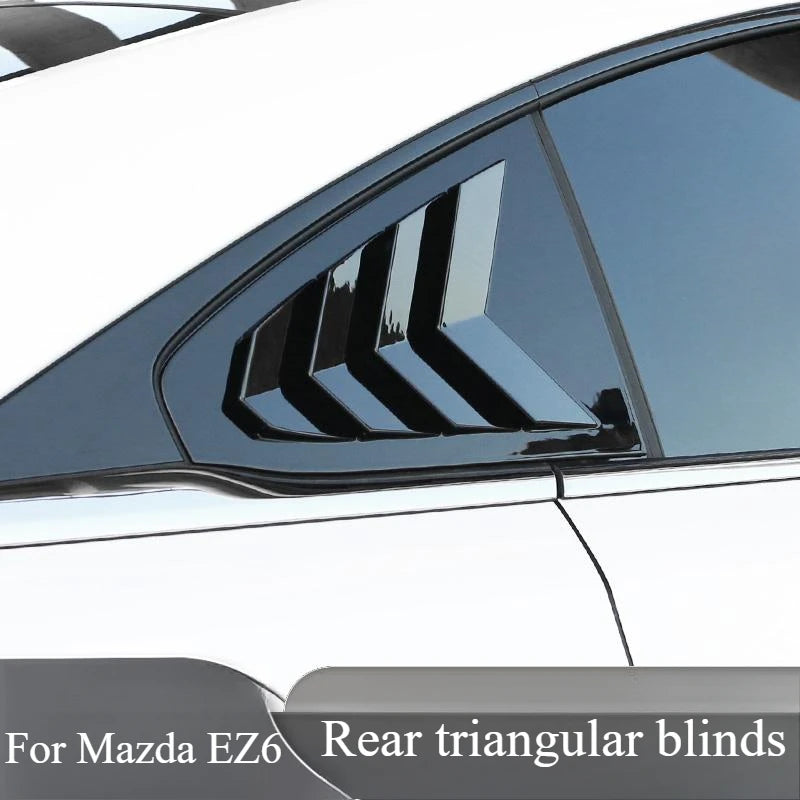 Car Rear Side Triangle Window Louver Decorative Trim Strip Shutter Blind Shades Cover Trim Sticker For Mazda 6e EZ6 2024 2025 — view 2