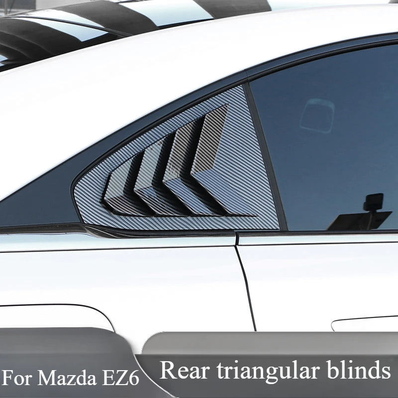 Car Rear Side Triangle Window Louver Decorative Trim Strip Shutter Blind Shades Cover Trim Sticker For Mazda 6e EZ6 2024 2025 — view 3