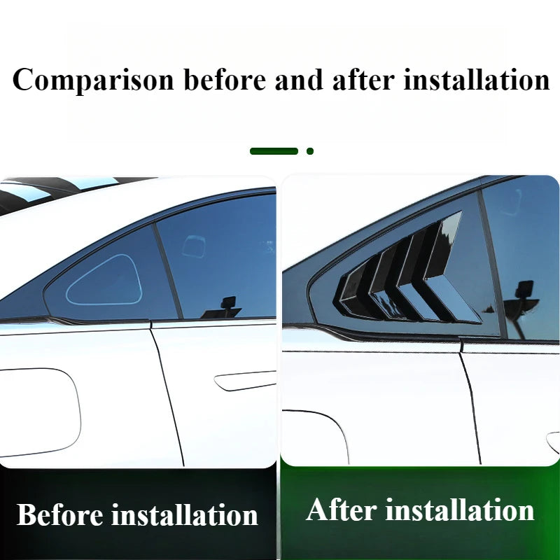 Car Rear Side Triangle Window Louver Decorative Trim Strip Shutter Blind Shades Cover Trim Sticker For Mazda 6e EZ6 2024 2025 — view 4