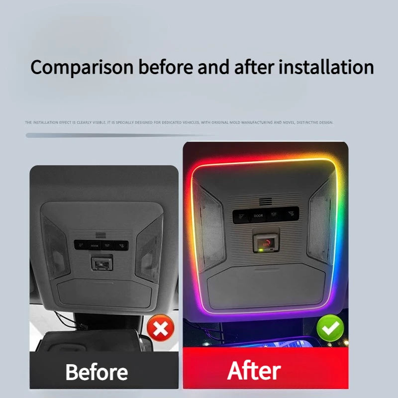 Car Roof Surround Chromatic Ambient Light App Control Interior Atmosphere Decorative Lamp Accessories For Toyota RAV4 2020-2025 — view 3