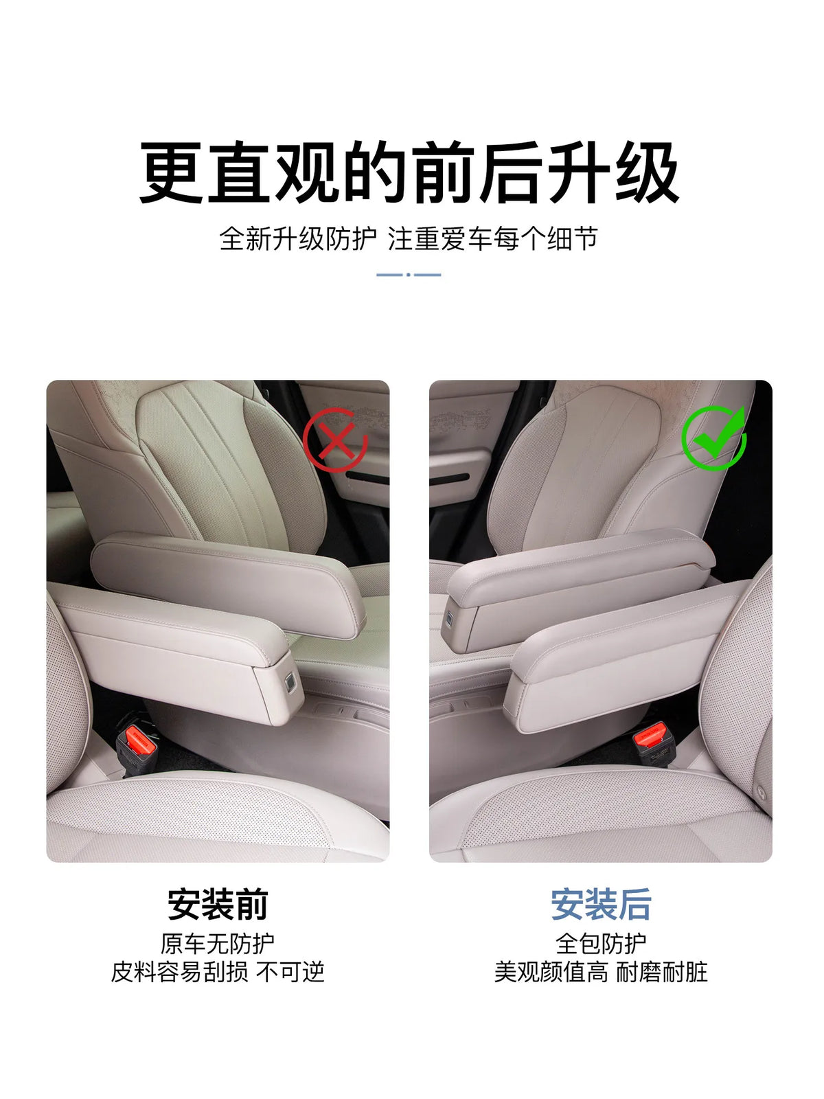 Car Second Row Seat Armrest Protective Cover ABS Leather Wrapped Armrest Protector Accessories For Jetour G700 2025 2026 — view 4
