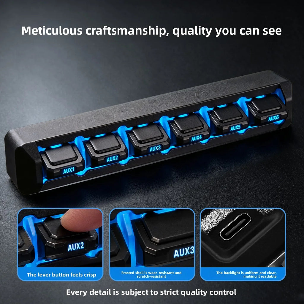 Car Six-Way Wireless Switch Modified LED Spotlight Center Console 6Way Wireless Aircraft Lever Switch For GWM Tank 400 2023-2026 — view 3
