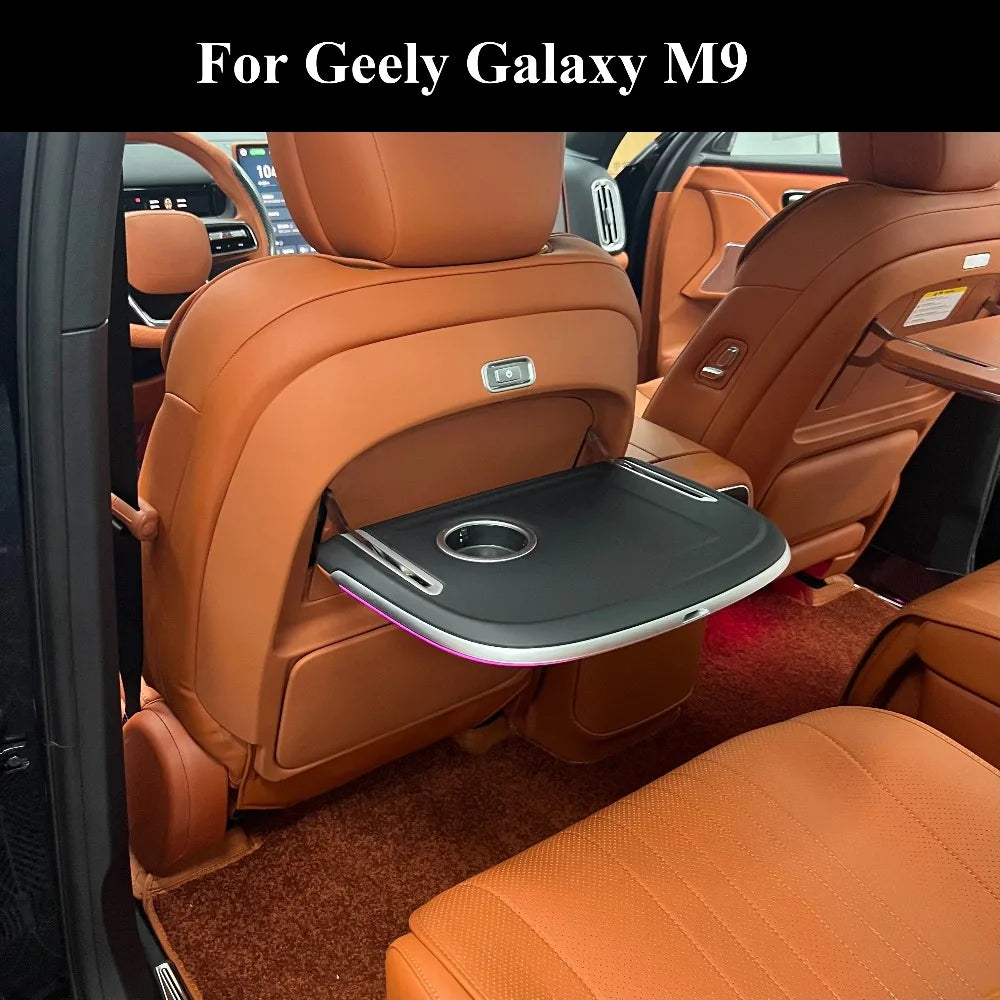 Car Tray Table For Geely Galaxy M9 Seat Back Foldable Small Table Board W/ Ambient Lamp Wireless Charger Laptop Table Plate — view 2