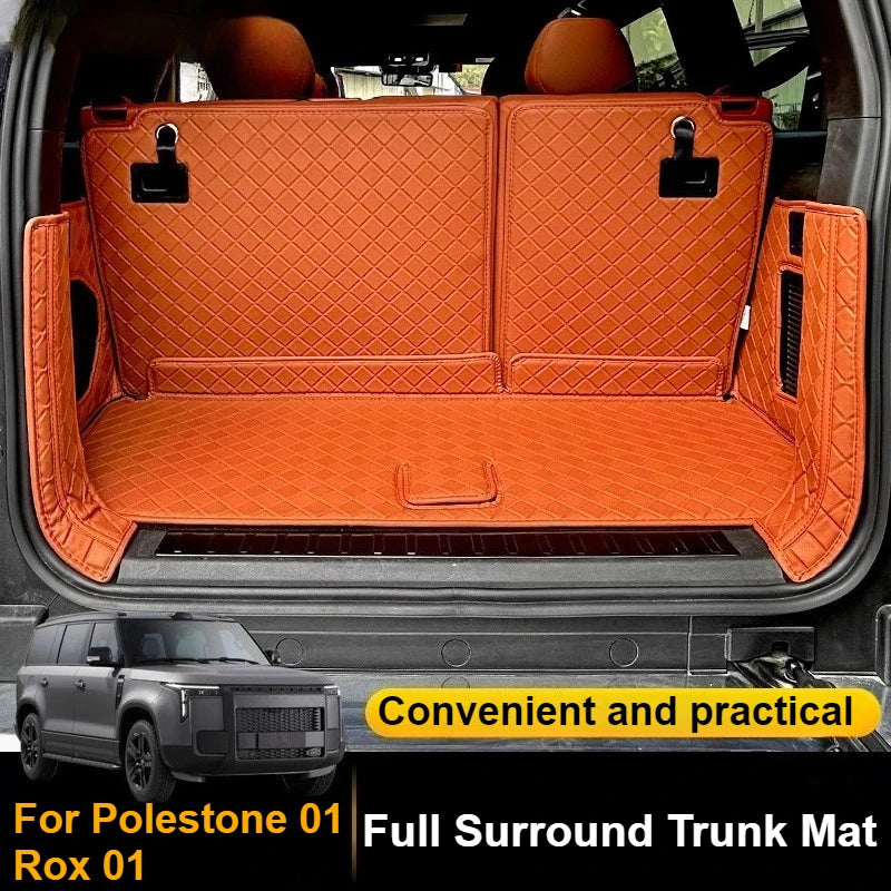 Car Trunk Mats Leather Full Coverage Seat Back Protective Pad Cargo Liner Accessories For BAIC JISHI Polestone 01 Rox 01 23-25 — view 1