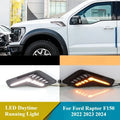 Car Wheel Eyebrow Light Led Front Fender Light DRL Daytime Running Lamp Dynamic Turn Signal For Ford Raptor F150 F-150 2022-2024 — view 1