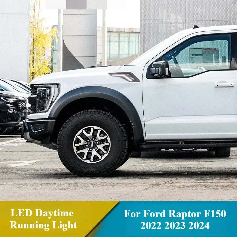 Car Wheel Eyebrow Light Led Front Fender Light DRL Daytime Running Lamp Dynamic Turn Signal For Ford Raptor F150 F-150 2022-2024 — view 4