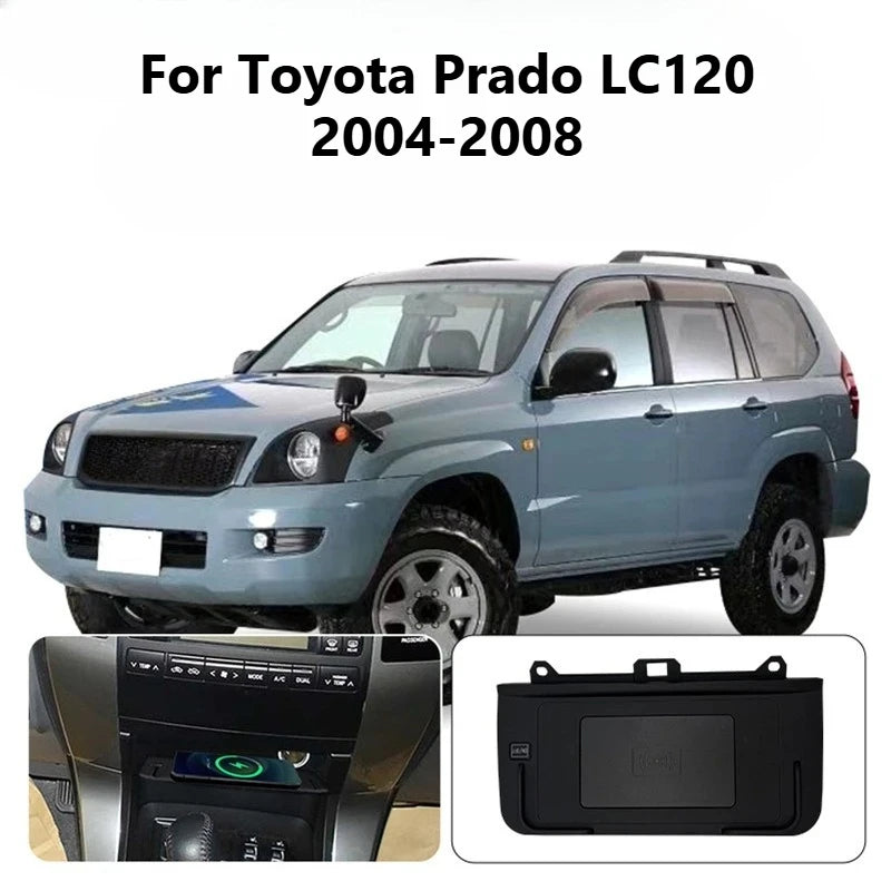 Car Wireless Charger For Toyota Prado LC120 2004-2008 15W Fast Charging Pad Center Console Phone Holder for Middle East Version — view 1