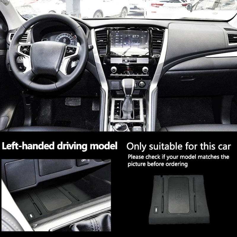 Car Wireless Charger Mobile Phone Holder Intelligent System Fast Charging Pad For Mitsubishi Pajero Sport / Jinchang 3 2020-2022 — view 2