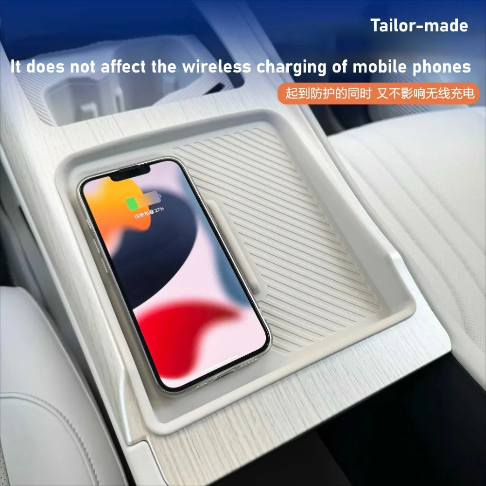 Center Console Wireless Charging Silicone Pad Phone Charger Protector Dustproof Anti-slip Mat For Geely Galaxy E5 EX5 2024 2025 — view 5