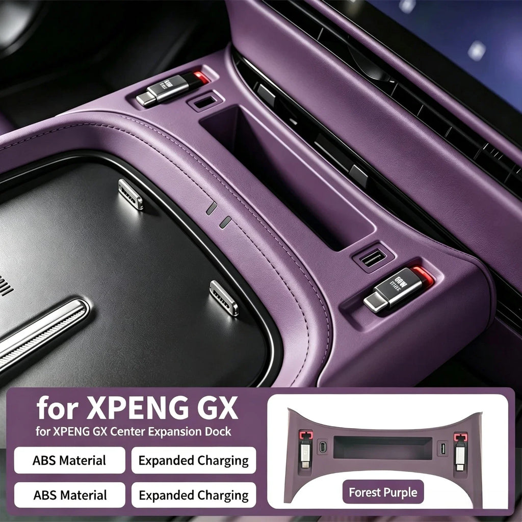 Central Control Docking Station For Xpeng GX 2026 Telescopic Cable Ultra Fast Charging Console Storage Box Modified Accessories — view 1