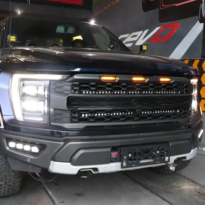 DRL Car Led Daytime Running Light Dynamic Turn Signal Front Fog Light Modification Daylight For Ford Raptor F150 F-150 2022-2023 — view 3
