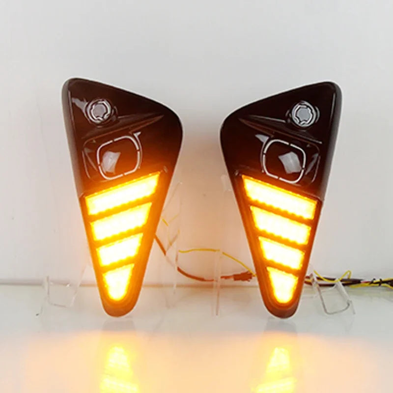 DRL Car LED Daytime Running Light Wtih Dynamic Yellow Turn Signal Driving Lamps 12V Daylights for Toyota Yaris 2023 2024 — view 6