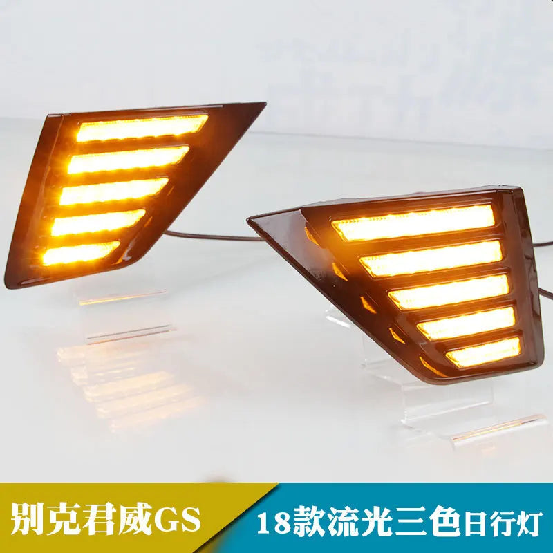 DRL for Buick Regal GS 2017 2018 Led Daytime Running Lights Dynamic Yellow Turn Signal Front Fog Lamp Modification 12V Daylights — view 4