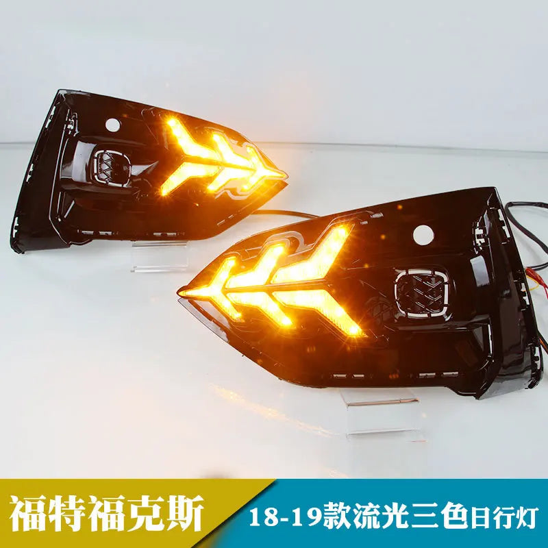 DRL for Ford Focus ST LINE Version 2018 2019 Auto Daytime Running Lights Led Front Fog Lamp Modification Yellow Turn Signal Lamp — view 4
