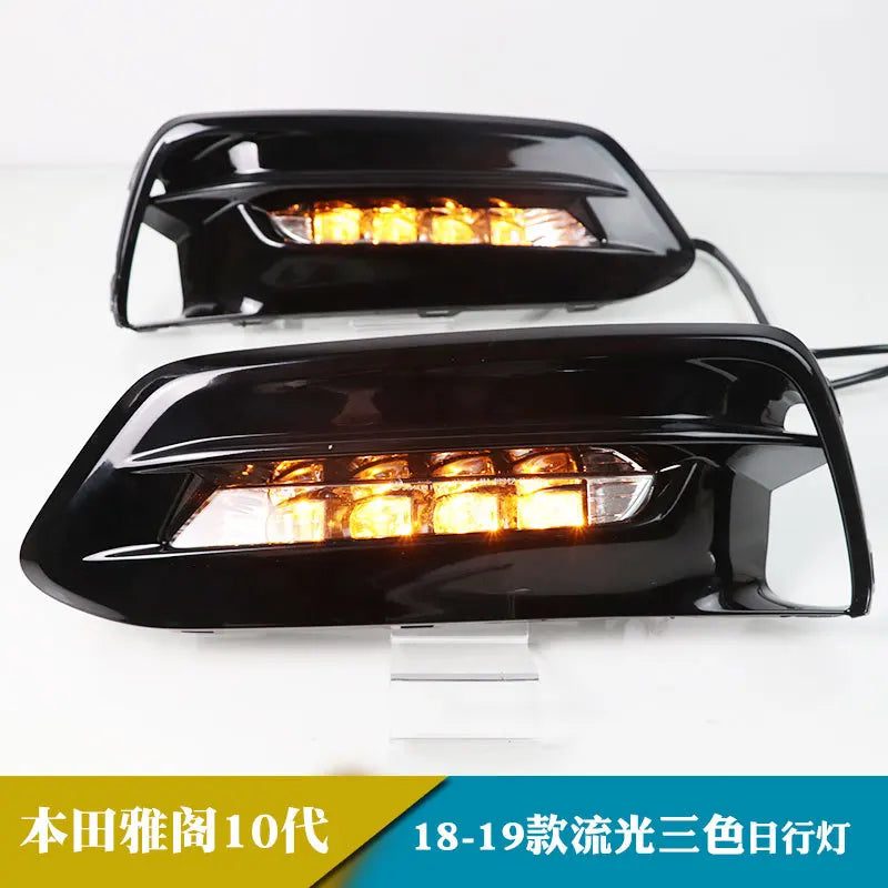 DRL For Honda Accord 10th Generation 2018 2019 Car LED Daytime Running Lights Dynamic Turn Signal Front Fog Lights 12V Daylight — view 4