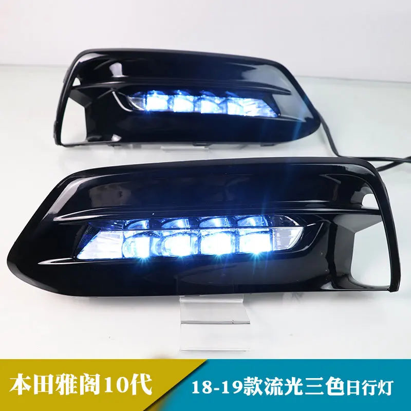 DRL For Honda Accord 10th Generation 2018 2019 Car LED Daytime Running Lights Dynamic Turn Signal Front Fog Lights 12V Daylight — view 6