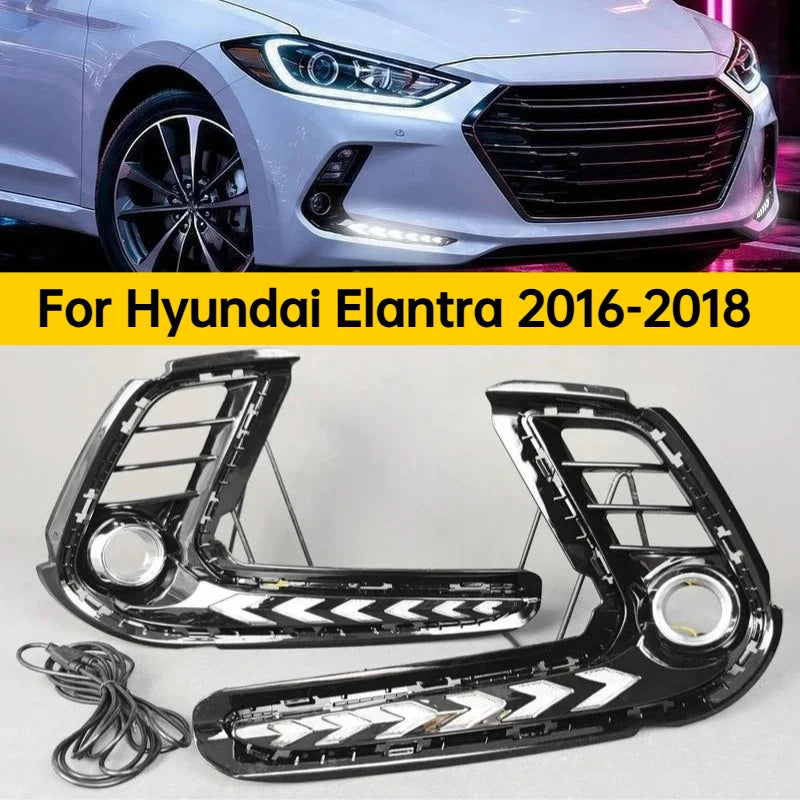 DRL For Hyundai Elantra 2016-2018 Car LED Daytime Running Light Driving Yellow Turn Signal Decorative Lamp Car Accessories — view 1